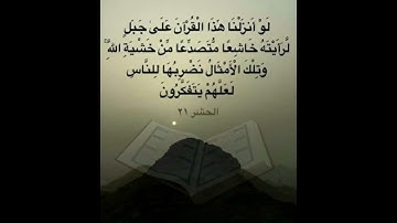 سورة الحشر   الآية ٢١  القرآن الكريم  سعد الغامدي [لَوْ أَنزَلْنَا هَٰذَا الْقُرْآنَ عَلَىٰ جَبَلٍ]
