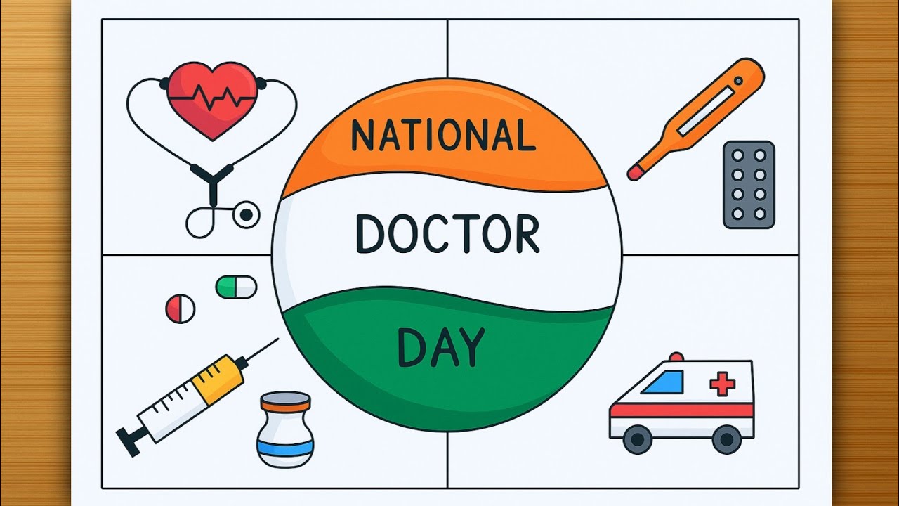 Doctors Day Drawing Easy | National Doctors Day Poster Drawing | Happy Doctors Day Art