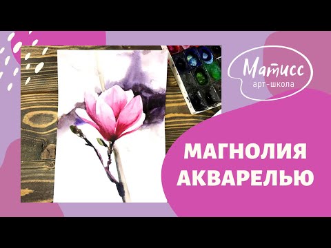 Рисуем магнолию акварелью. Быстрый акварельный скетч