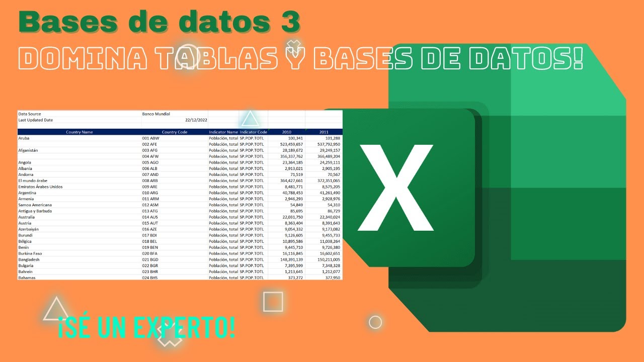 Orbita Brillante Mexico DOMINA Bases de Datos en Excel - (INCLUYE ARCHIVO DESCARGABLE) (PT. 3) -  YouTube