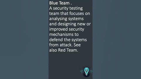 What is a blue team #cybersecurity #technology #cybersafe #education #securityawareness #learning