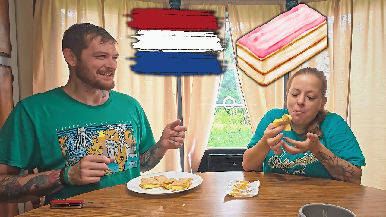 Is This The BEST Dutch Dessert? (Americans Taste Test Tompoezen!)