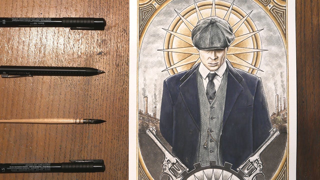 Рисунок томаса шелби карандашом для срисовки