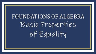 Basic Properties of Equality for Solving Equations Solving Equations Properties Of Equality