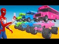 SPIDERMAN MONSTER TRUCK BUS TRANSPORTATION - GTA V MODS