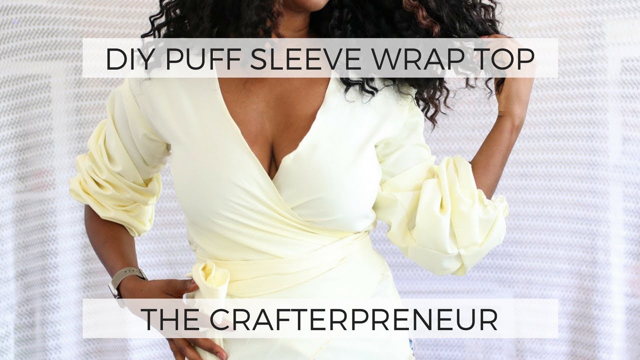 DIY Puff Sleeved Wrap Top YouTube diy-puff-sleeved-wrap-top-youtube