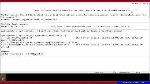 How To Mount a Remote Directory With SSHFS On Ubuntu 20.04 LTS