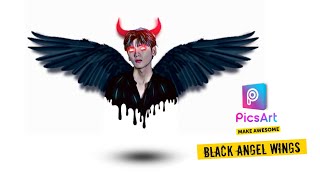 Picsart editing photo black angel wings