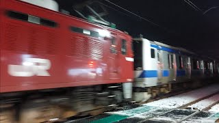 配給列車 AM出場 EF81ｰ140+E531系 5B K465編成 通過 @青森 2021.12.2.