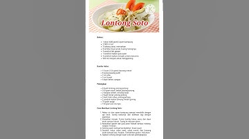 Thumbnail of Resep Lontong Soto #menusahur dan #bukapuasa dengan #lontongsoto