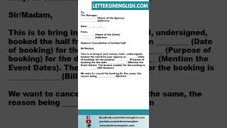 Hall Booking Cancellation Letter Hall Booking Cancellation Letter