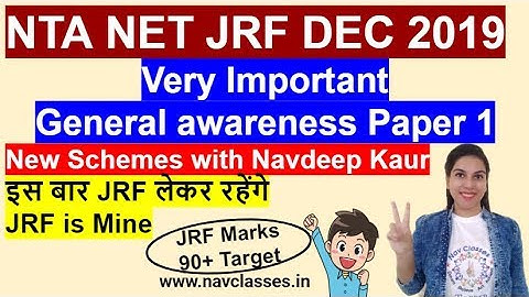 General awareness New Schemes NTA NET JRF by Navdeep Kaur