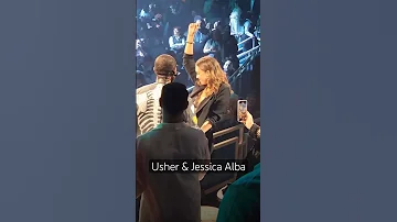 Usher sings to Jessica Alba at concert in Las Vegas Nevada