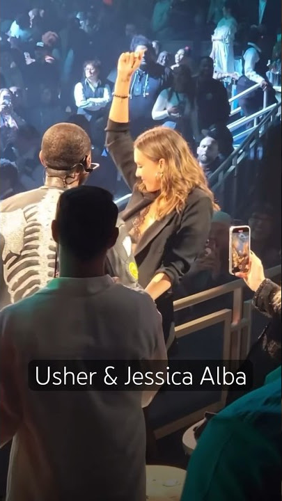 Usher sings to Jessica Alba at concert in Las Vegas Nevada