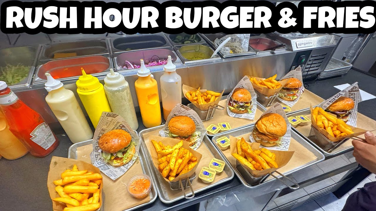 POV: Ultimate Solo Burger & Fries Cooking in Rush Hour Kitchen 🍔🍟