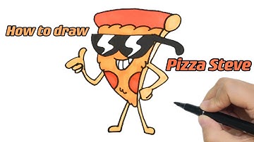 How to Draw Pizza Steve Step by Step | Uncle Grandpa - Easy and Fun for beginners