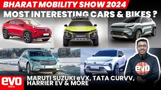 Maruti Suzuki eVX, Tata Curvv, Harrier.ev & more | Bharat Mobility Global Expo 2024 | evo India