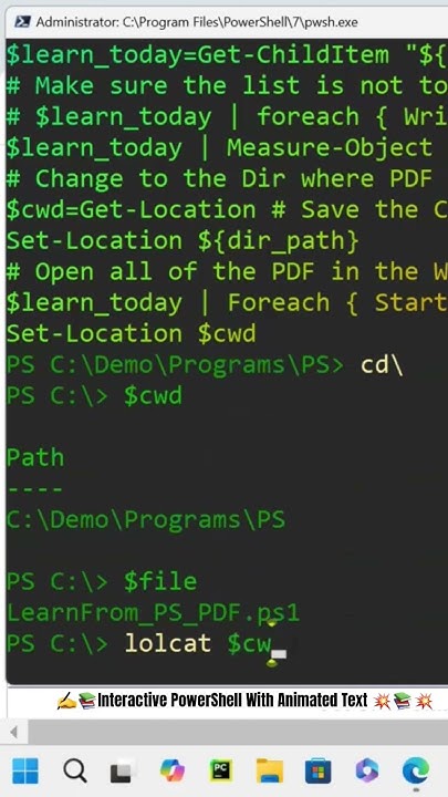️📚Interactive PowerShell With Animated Text 📚💥 - YouTube