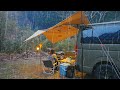 [CAR CAMPING] A heavy rainy day | Relax with the sound of rain | Enjoy nature | VanLife | ASMR | 20