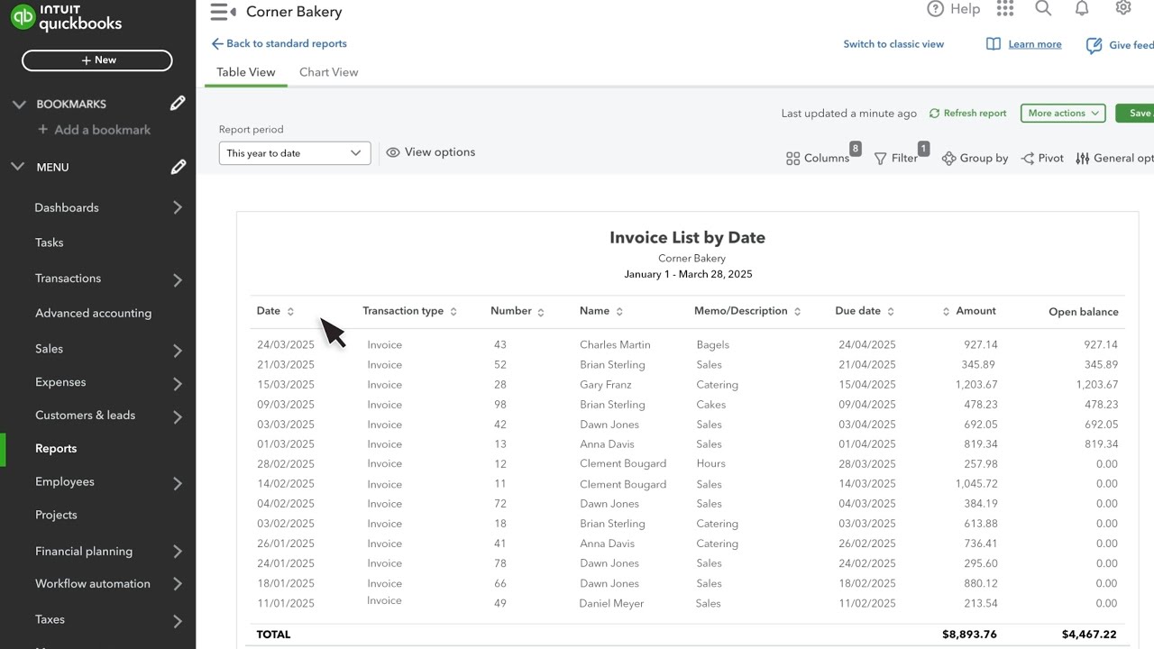 How to sort a report in QuickBooks Online - YouTube