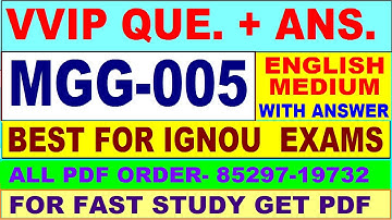 MGG 005 important questions with answer in English | mgg 005 Previous Year Question Paper