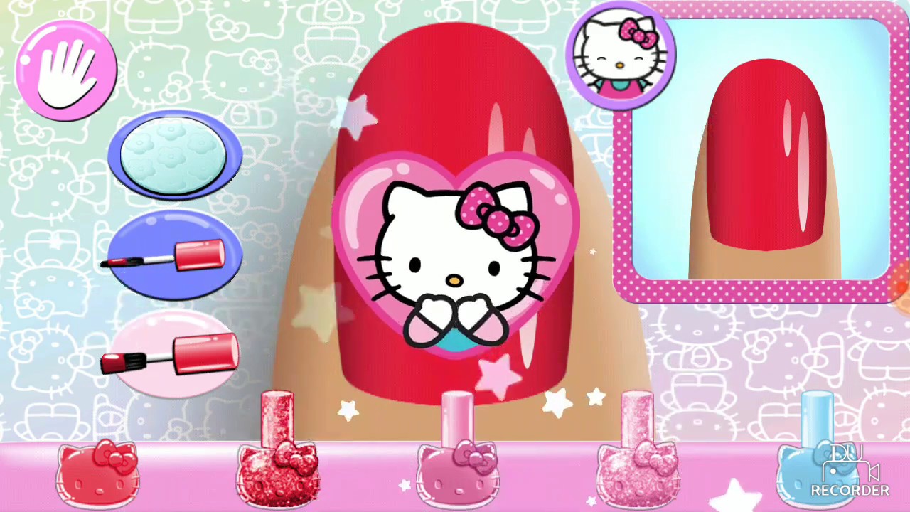  PERMAINAN  ANAK PEREMPUAN Salon Kuku Hello  Kitty  YouTube