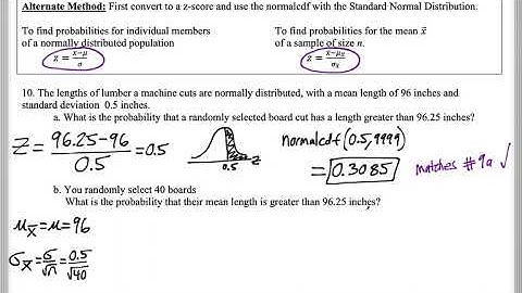 Math 209 : 7.3 #10 (Statistics Tutorial : Using The Central Limit Theorem To Find Probabilities)