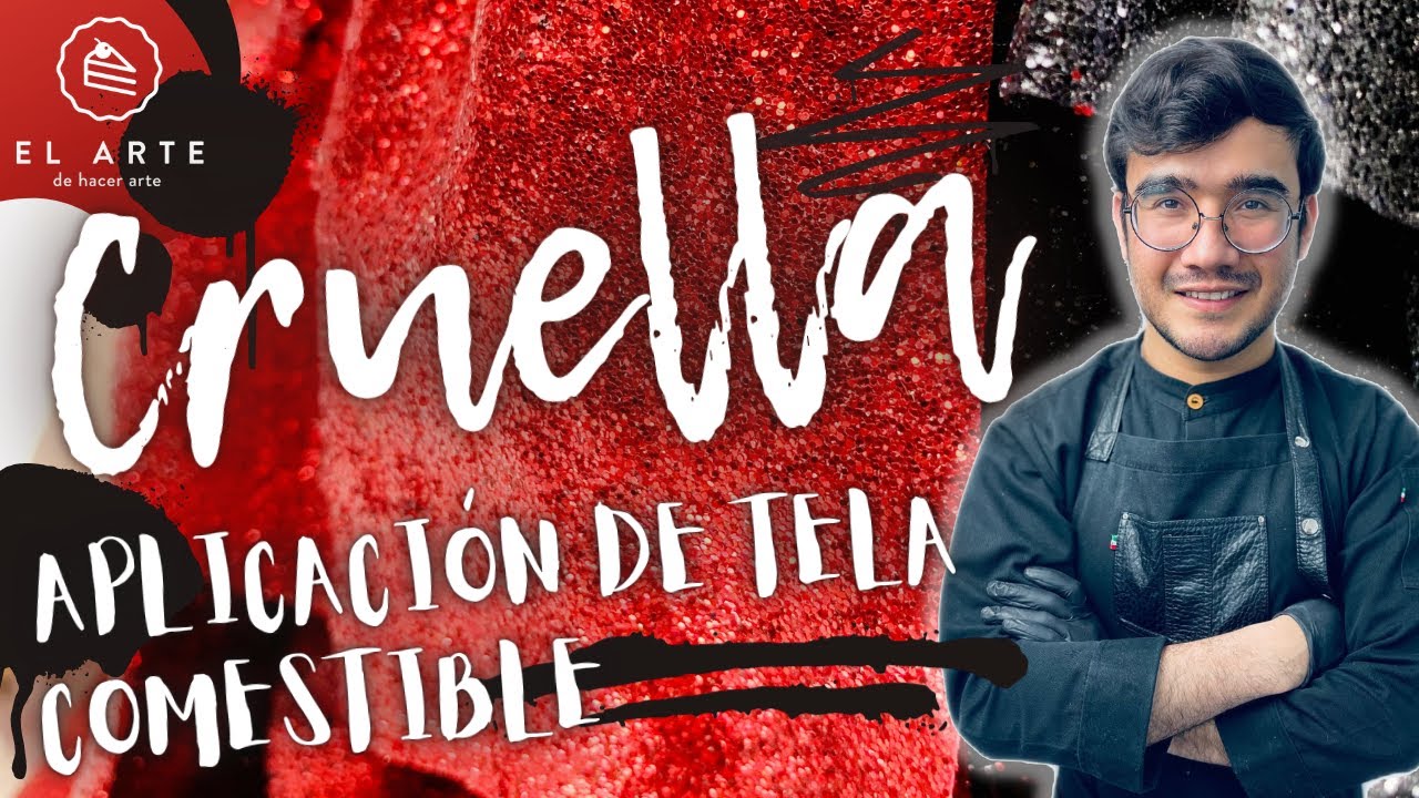 Decoración con tela comestible, temática Cruella de Vil | Pastel de fondant - El arte de hacer arte