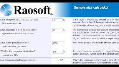Raosoft  sample size calculator // calculation of sample size using raosoft software.