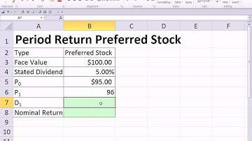 ACCTG 455: Excel Finance Class 93: Period (Holding) Returns For Preferred Stock