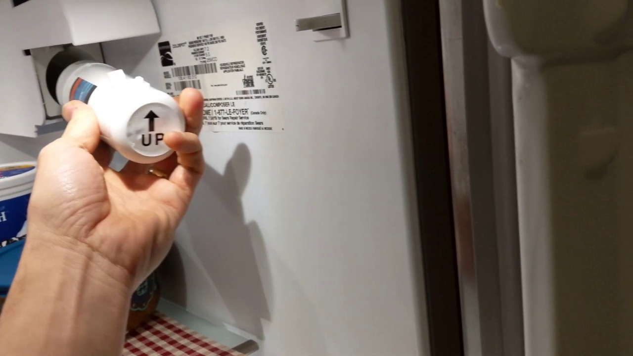 HOW TO CHANGE THE WATER FILTER ON YOUR KENMORE REFRIGERATOR - YouTube