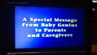 A Special Message from Baby Genius to Parents and Caregivers