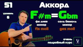 Как играть аккорд F#m на гитаре. Как играть аккорд Gbm на гитаре.  F#m. Gbm.