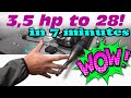 Two stroke 35 hp to 28 hp in 7 minutes