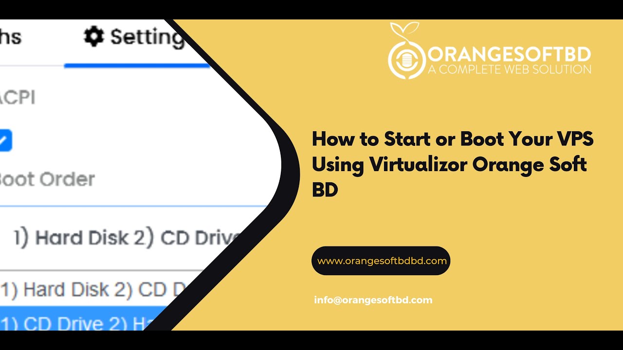 How to Start or Boot Your VPS Using Virtualizor Orange Soft BD - YouTube