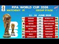 FIFA World Cup 2026 Matchday 1 Fixtures ⚽