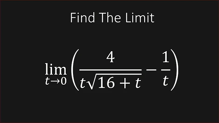 Find The Limit 4/tsqrt(16+t) - 1/t