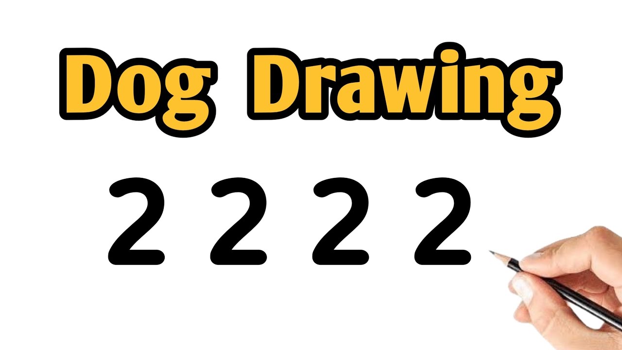 Dog Drawing From 2222 Number | Turn 2222 Into a CUTE DOG Drawing - Easy & Fun Number Art!