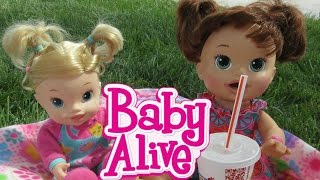 BABY ALIVE Eats Happy Meal At McDonalds And Plays At The Park💕