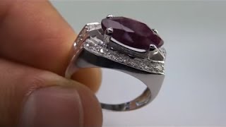 Rare Estate Vintage Circa 1950's Art Deco Ruby & Diamond Cocktail Ring SEE VIDEO