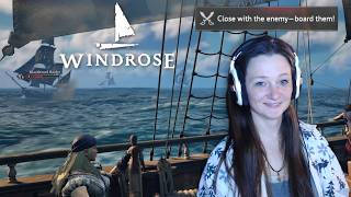 Finding Crew & Setting Sail to Fight Then Board Blackbeard's Ships - Windrose Day 2 Gameplay