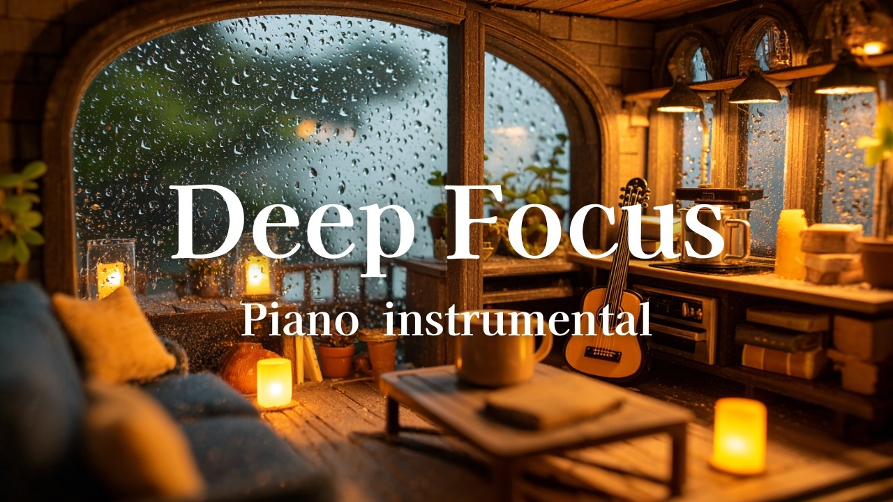 Miniature Cabin in the Rain | Soft Piano Focus Music for Study & Journaling