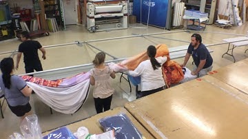 Setup 59x16ft PIllowcase Display 2in frame