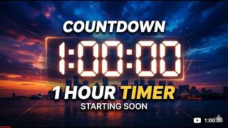 1 Hour Timer for Study & Focus ⏳ 00:59:59 Countdown (No Music)