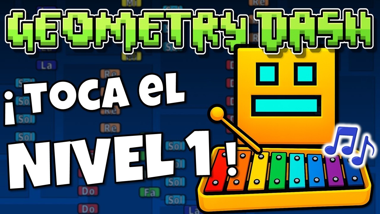 Cómo tocar el NIVEL 1 de GEOMETRY DASH en Glockenspiel 🎮 Tutorial fácil ...