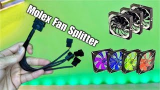 4x Fan Splitter Hub With Molex