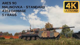 Ares 90 4,4k damage 5 frags on Malinovka - World of Tanks
