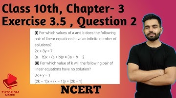 Class 10th Maths || Ex 3.5 Ques 2|| NCERT || Chapter 3 || Pair of linear equation || Tutor DM.