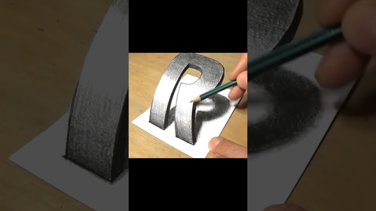 Drawing 3D Letter R 