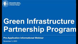 MWRD Green Infrastructure Partnership Program Webinar 2023
